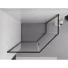 Mexen Exo cabine de douche pentagonale battante 100 x 90 cm, transparent, noir - 812-100-090-70-00