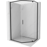 Mexen Exo cabine de douche pentagonale battante 100 x 90 cm, transparent, noir - 812-100-090-70-00