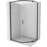 Mexen Exo-R cabina de ducha pentagonal abatible 100 x 90 cm, transparente, negra - 812-100-090-70-00