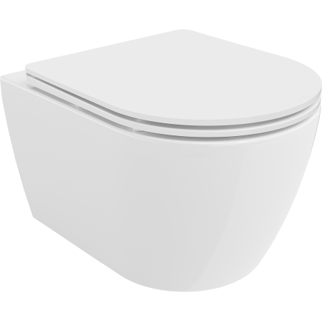 Mexen Carmen inodoro Rimless con asiento de cierre suave slim, duroplast, blanco brillante - 30880300