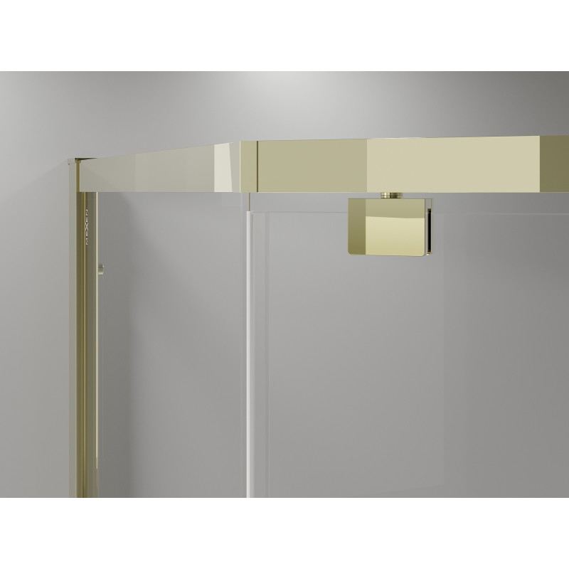 Mexen Exo-R suihkukaappi viisikulmainen kääntyvä 90 x 80 cm, läpinäkyvä, kulta - 812-090-080-50-00