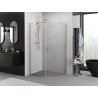 Mexen Exo-R cabina de ducha pentagonal abatible 100 x 80 cm, transparente, dorada - 812-100-080-50-00
