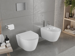 Mexen Carmen wc-pott Rimless aeglaselt sulguva slim kattega, duroplastik, läikiv valge - 30880300
