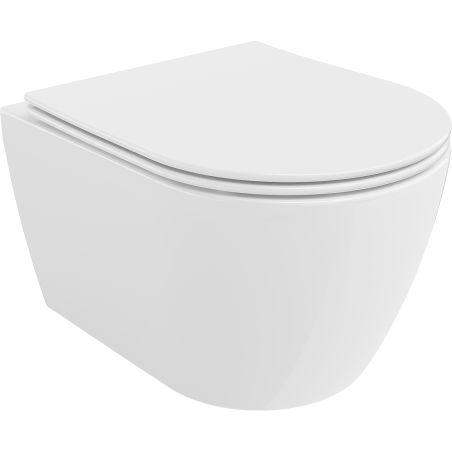 Mexen Carmen Rimlös WC-skål med självdämpande slim-toalettsits, duroplast, vit glans - 30880400