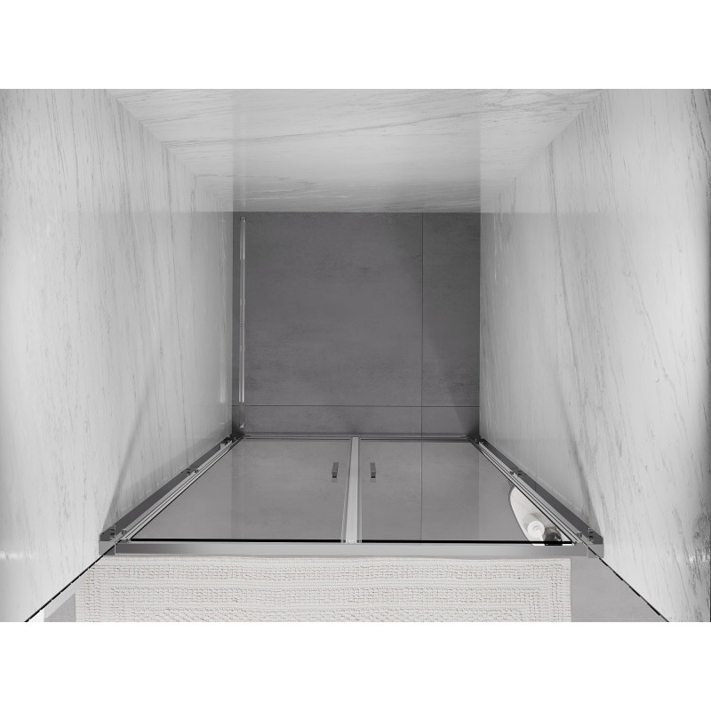 Mexen Exo drzwi prysznicowe podwójne uchylne 120 cm, transparent, chrom - 814-120-000-01-00