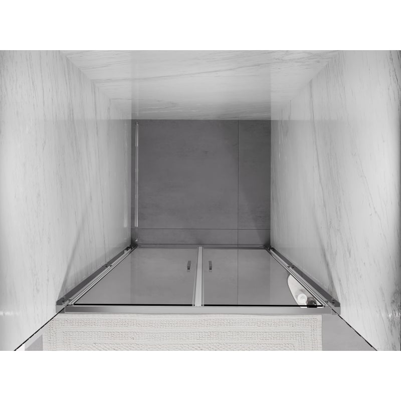Mexen Exo puertas de ducha abatibles dobles de 120 cm, transparente, cromo - 814-120-000-01-00