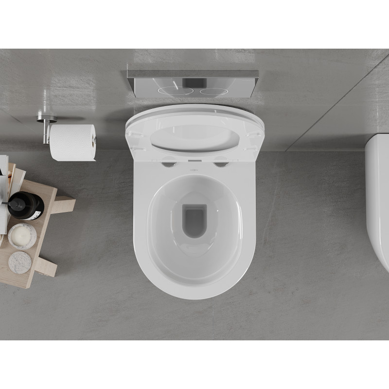 Mexen Carmen cuvette WC Rimless avec abattant à descente lente slim, duroplast, blanc brillant - 30880300