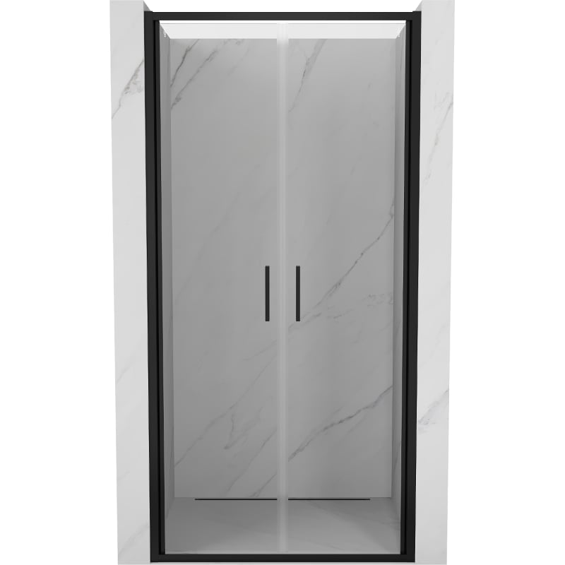 Mexen Exo-B Duo dubbele scharnierende douchedeur 110 cm, transparant, zwart - 814-110-000-70-00