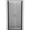 Mexen Exo-B Duo dubbele scharnierende douchedeur 110 cm, transparant, zwart - 814-110-000-70-00