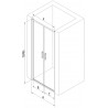 Mexen Exo-B Duo portes de douche doubles à charnières 120 cm, transparentes, dorées - 814-120-000-50-00