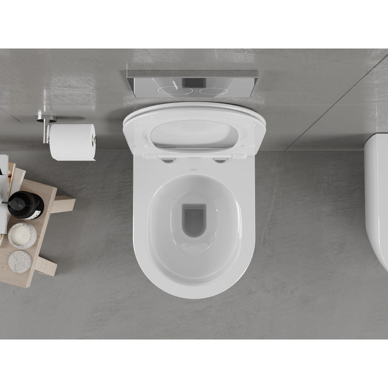 Mexen Carmen randloze wc-pot met langzaam sluitende slanke zitting, duroplast, wit glanzend - 30880400