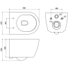 Mexen Carmen wandhängende WC-Schüssel Rimless mit langsam schließendem, hartem Deckel, Duroplast, glänzend weiß - 30880200
