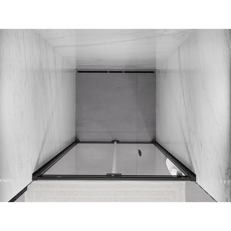 Mexen Exo portes de douche pliantes 120 cm, transparentes, noires - 816-120-000-70-00