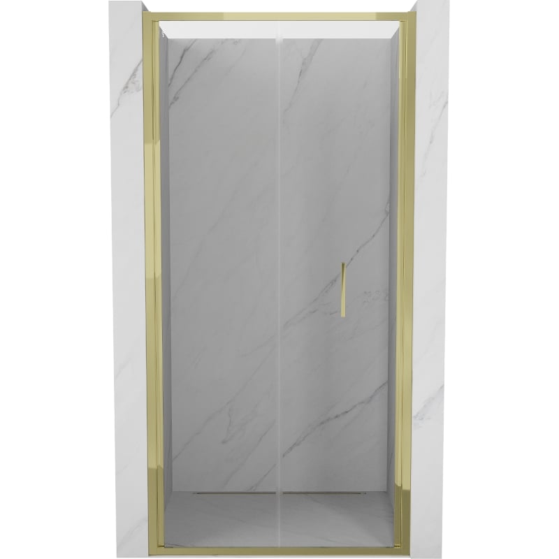 Mexen Exo vikbara duschdörrar 110 cm, transparent, guld - 816-110-000-50-00