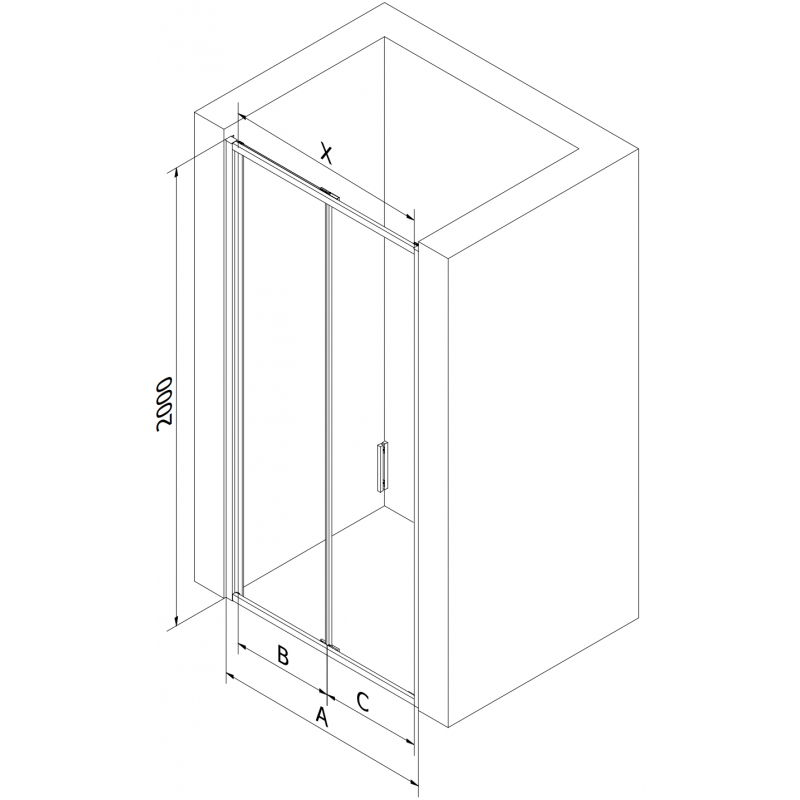 Mexen Exo vikbara duschdörrar 120 cm, transparent, guld - 816-120-000-50-00