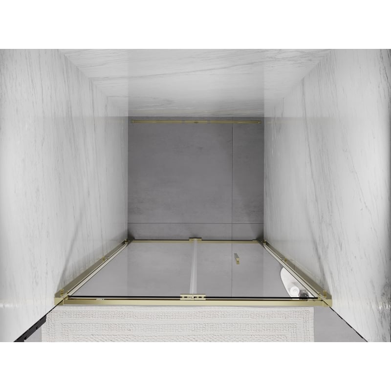 Mexen Exo-F porta doccia pieghevole 120 cm, trasparente, dorata - 816-120-000-50-00