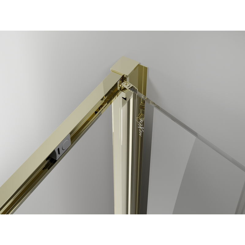 Mexen Exo salokāmas dušas durvis 120 cm, caurspīdīgas, zelta - 816-120-000-50-00