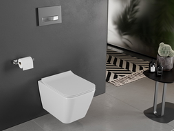 Mexen Cube WC podsēžamā poda bļoda Rimless ar lēni krītošo vāku slim, duroplast, balts pulējums - 30924000
