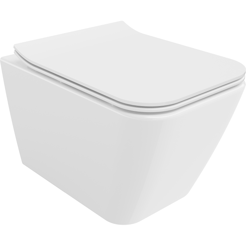 Mexen Cube WC-Schüssel Rimless mit Slim-Absenkautomatik, Duroplast, glänzend weiß - 30924000