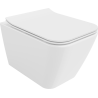 Mexen Cube Rimless toilet bowl with soft-close slim seat, duroplast, glossy white - 30924000