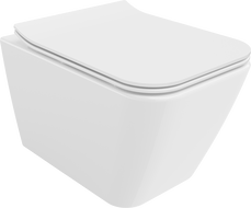 Mexen Cube wc-stol rimless med sjÃ¤lvstÃ¤ngande slim sÃ¤te, duroplast, vit glans - 30924000