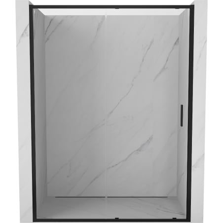 Mexen Exo-S συρόμενες πόρτες ντους 190 cm, διαφανείς, μαύρες - 8151-190-000-70-00