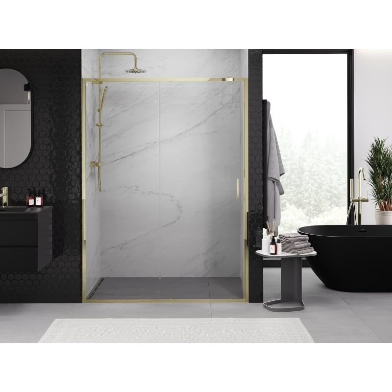 Mexen Exo-S porte doccia scorrevoli 180 cm, trasparente, dorate - 8151-180-000-50-00