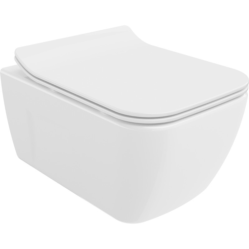 Mexen Margo WC-pot Rimless aeglaselt sulguva Slim istmega, duroplast, valge läikiv - 30420800