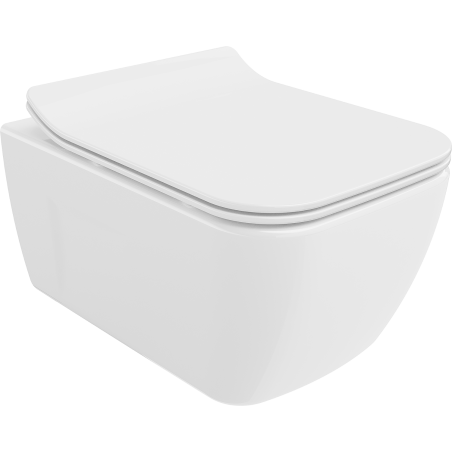 Mexen Margo Rimless WC bowl with a slow-closing slim duroplast seat, glossy white - 30420800
