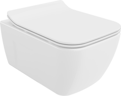 Mexen Margo WC-Schossel Rimless mat engem lues zou sengem Dësch Slim, Duroplast, wäiss Glanz - 30420800