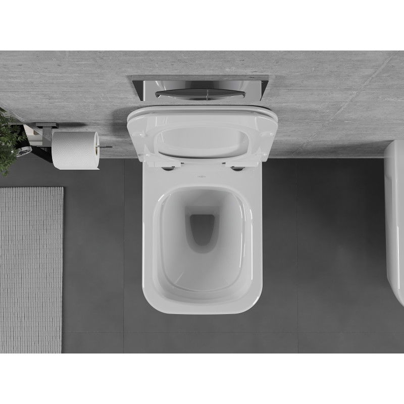 Mexen Margo wc školjka Rimless z počasi padajočo desko slim, duroplast, bela sijaj - 30420800