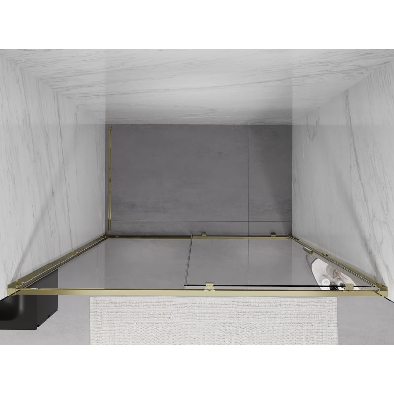 Mexen Exo drzwi prysznicowe rozsuwane 200 cm, transparent, złote - 8151-200-000-50-00