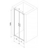Mexen Exo-BR Duo drzwi prysznicowe podwójne uchylne 110 cm, transparent, chrom - 8182-110-000-01-00