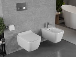 Mexen Margo Rimless WC bowl with a slow-closing slim duroplast seat, glossy white - 30420800