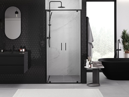 Mexen Exo portes de douche pivotantes doubles 110 cm, transparentes, noires - 8182-110-000-70-00
