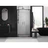 Mexen Exo-BR Duo portes de douche battantes doubles 120 cm, transparentes, noires - 8182-120-000-70-00