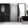 Mexen Exo double hinged shower door 120 cm, transparent, black - 8182-120-000-70-00