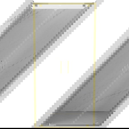 Mexen Exo dvojna nihajna tuš vrata 110 cm, prozorna, zlata - 8182-110-000-50-00