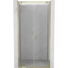 Mexen Exo-BR Duo dubbla svängbara duschdörrar 110 cm, transparenta, guld - 8182-110-000-50-00