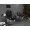 Mexen Lena WC-Schüssel Rimless mit Slim-Absenkautomatik, Duroplast, schwarz matt/silbernes Schuppenmuster - 30224072