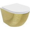Mexen Lena WC-Schüssel Rimless mit Slim-Absenkautomatik-Sitz, Duroplast, weiß/goldenes Schuppenmuster - 30224008