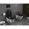 Mexen Lena Cuvette WC sans rebord avec abattant slim à descente progressive, duroplast, noir mat/argenté - 30224074