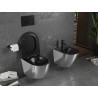 Mexen Lena taza WC Rimless con asiento de caída lenta slim, duroplástico, negro mate/plata - 30224074