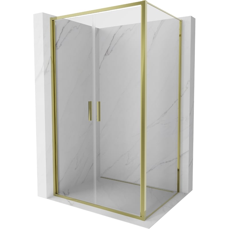 Mexen Exo-B Duo καμπίνα ντουζιέρας ανοιγόμενη 110 x 70 cm, διαφανής, χρυσή