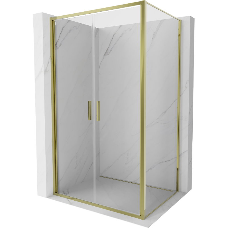 Mexen Exo swing shower cabin 110 x 70 cm, transparent, gold - 814-110-070-50-00