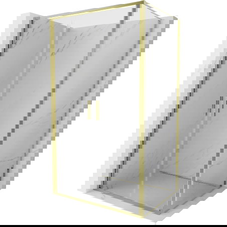 Mexen Exo καμπίνα ντους ανοιγόμενη 110 x 75 cm, διάφανη, χρυσή - 814-110-075-50-00