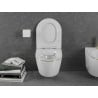 Mexen Lena wc-pott Rimless aeglaselt langeva slim-kaane, duroplast, valge/kuldse triibuga - 30224005