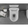 Mexen Lena inodoro sin reborde con asiento de cierre suave slim, duroplast, línea blanca/dorada - 30224005