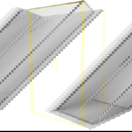Mexen Exo cabine de duche pivotante 120 x 75 cm, transparente, dourada - 814-120-075-50-00
