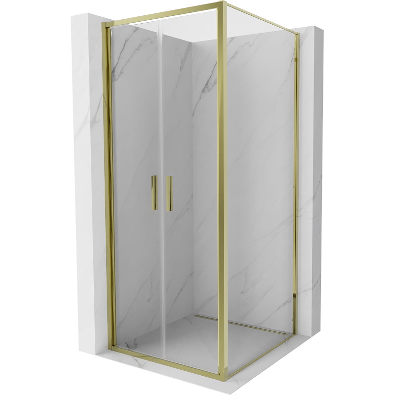Mexen Exo kabina prysznicowa uchylna 120 x 120 cm, transparent, złota - 814-120-120-50-00